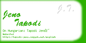 jeno tapodi business card